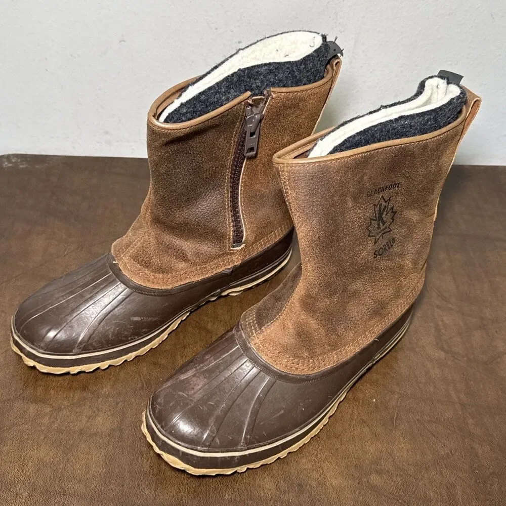 Vintage Sorel Men’s Boots Blackfoot Sz 10 Canada Made w/ Wool Blend Liners